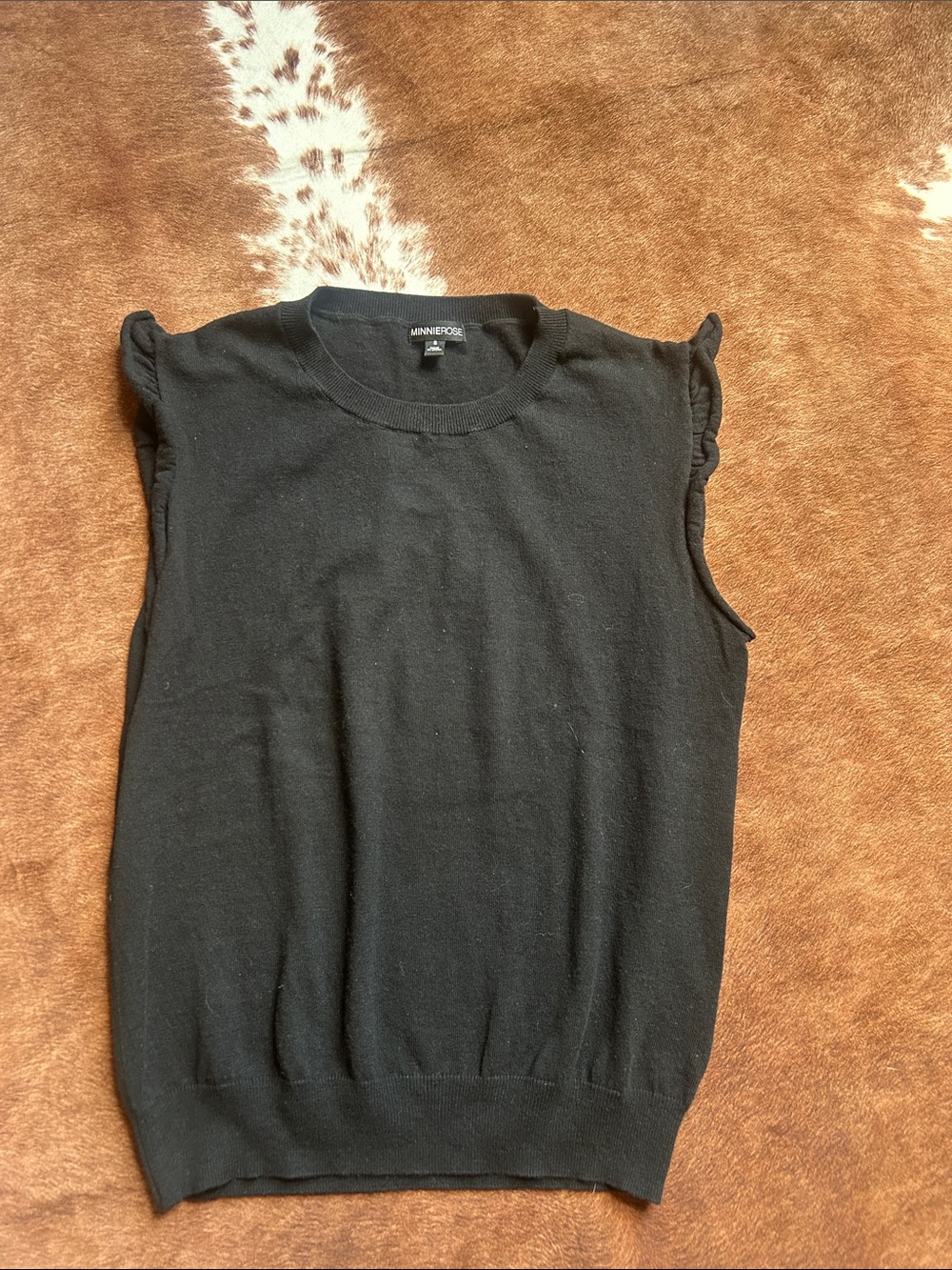 Minnie Rose Cotton Cashmere Blend Sleeveless Sweater